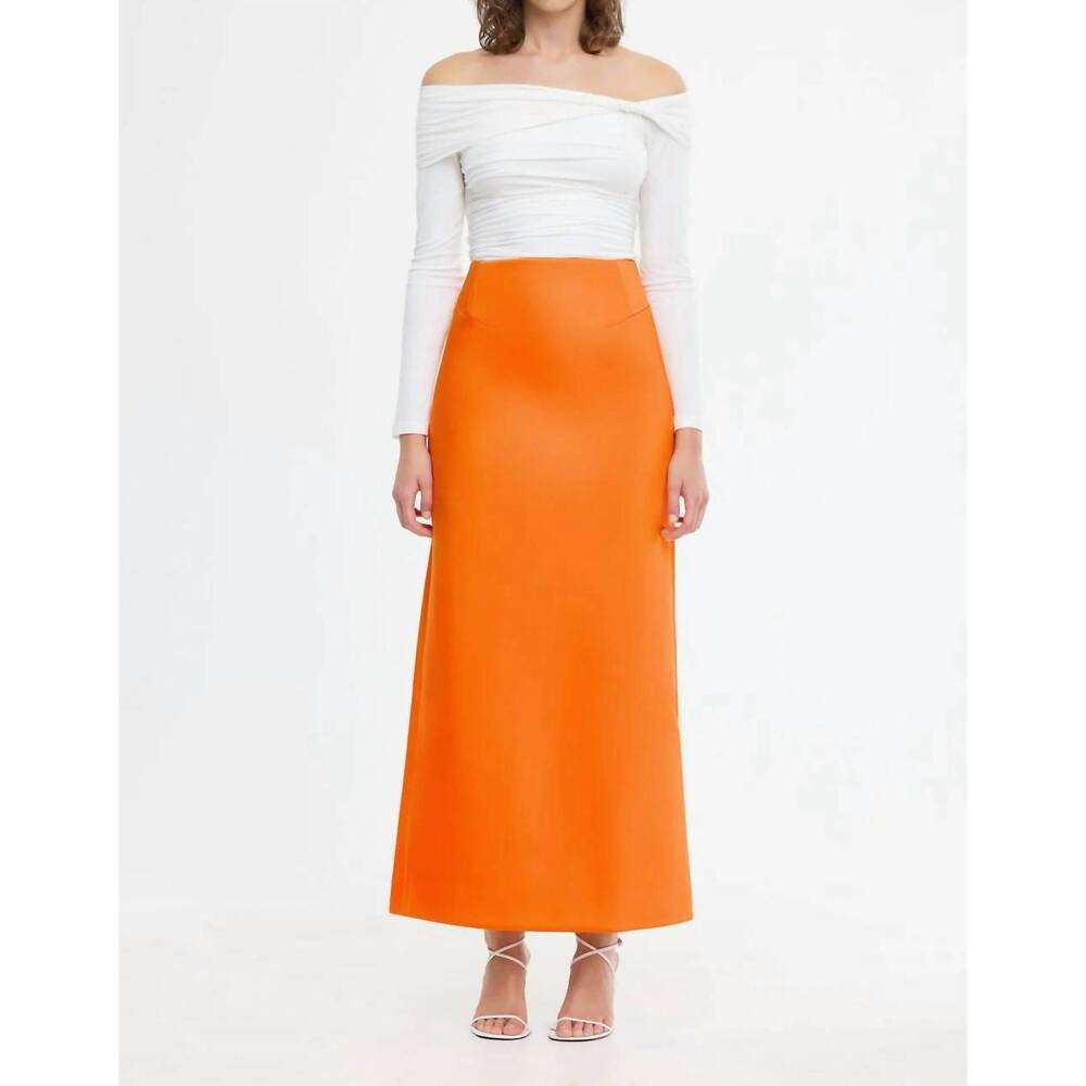 NEW ACLER balderstone maxi skirt in neon tangerine